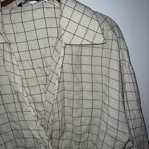 Zara trendy shirt | Long Sleeve cropped collared zara shirt - Picture 6 of 7